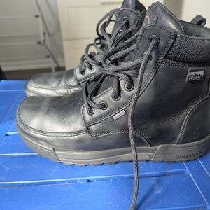LEMS Women's/ Unisex waterproof black leather boots